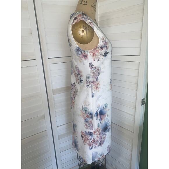 New W/ Tag TIANA B. Stretch A Line Floral SCOOP NECK Tank DRESS Size 6 USA - Picture 5 of 7